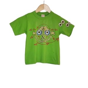 Neon Green "Look & Thou Will Find" Graphic Science Themed T-Shirt